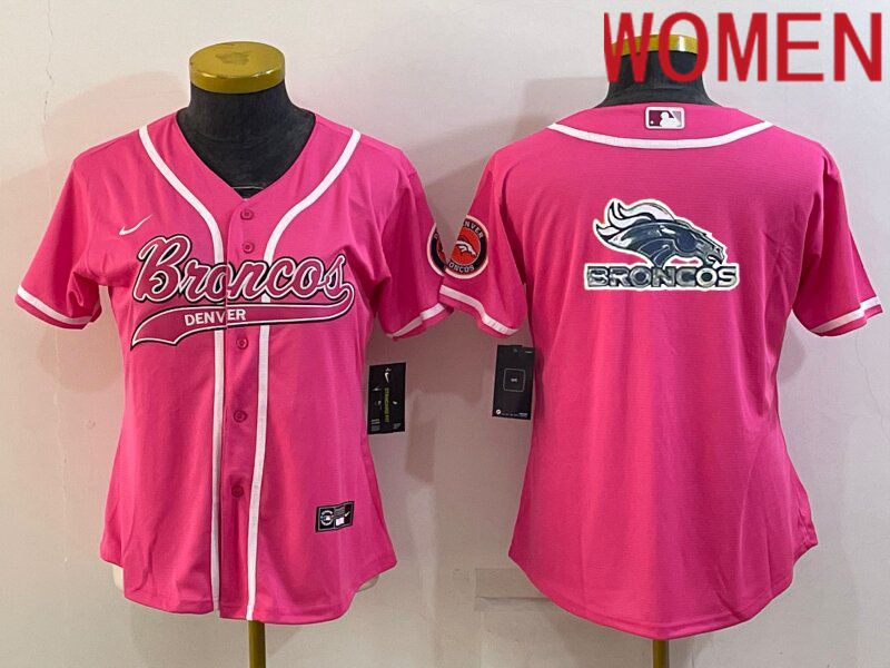 Women Denver Broncos Blank Pink 2022 Nike Co branded NFL Jerseys->women nfl jersey->Women Jersey